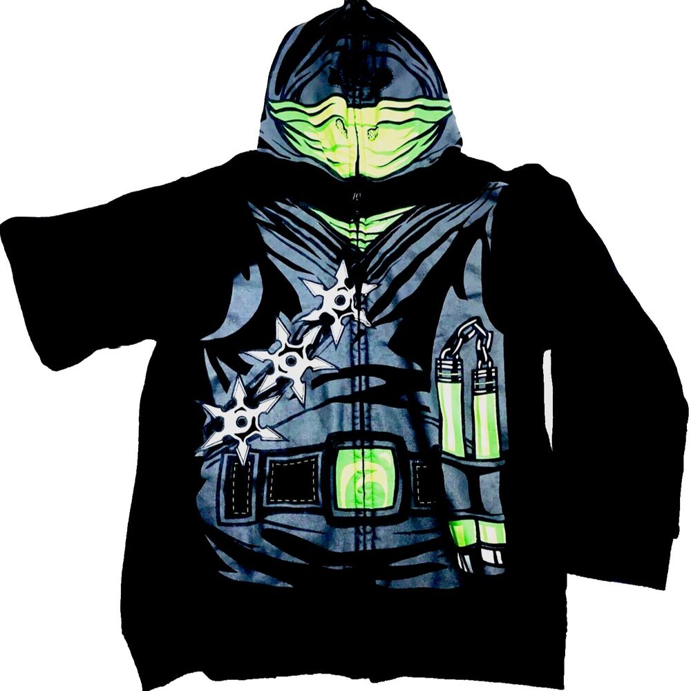 Ninja Hoodie Costume Zip Over Face Four Seasons FSD M Youth Sweatshirt Halloween